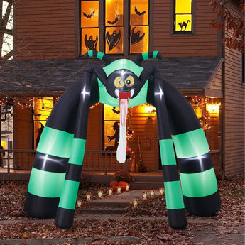 10ft Halloween Angry Spider Archway Inflatable with Build-In LED