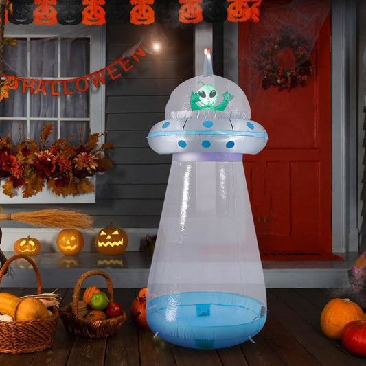 6ft Inflatable Halloween Enterable Giant UFO Decoration with Build-In LED