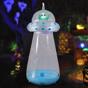 6ft Inflatable Halloween Enterable Giant UFO Decoration with Build-In LED