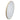 Round wall mirror with gold metal frame, angled side view