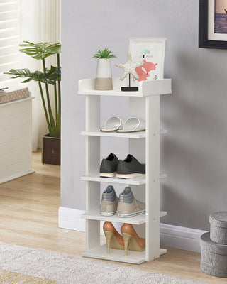 Wooden Shoe Rack Organizer Easy Assembly 5/7 Tiers Storage Shelf Shelves & Racks Living and Home 5-Tier White 