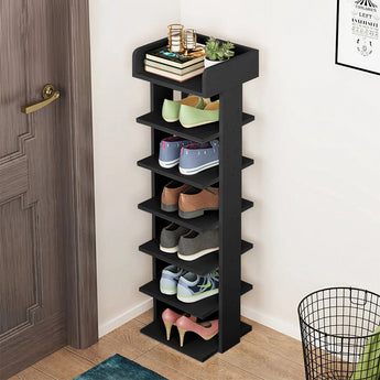 5/7 Tiers Storage Shelf Wooden Shoe Rack Organizer Easy Assembly