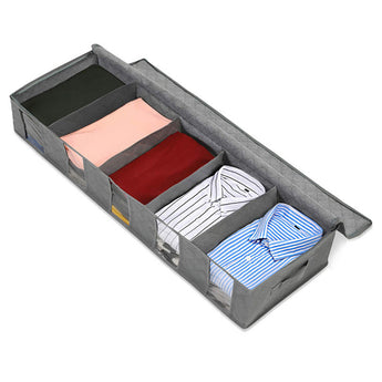 Non-woven Fabric Underbed Storage Bags with Handles and Zipper Grey