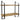 Two-tier wall shelf rack with dark metal frame and wood shelves, open storage
