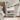 White rustic bedside table with drawer and open 3-tier shelves, styled next to bed