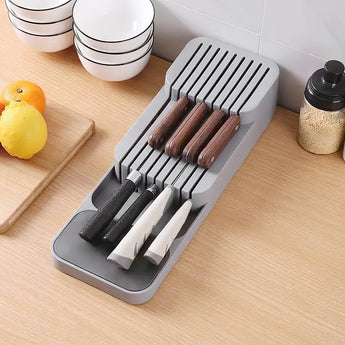 9 Slot Compact Kitchen Knife In-Drawer Organiser