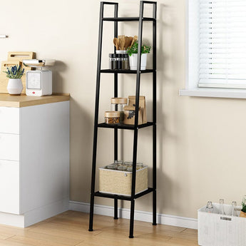 4-Tier Industrial Metal Open Ladder Shelf Living and Home 