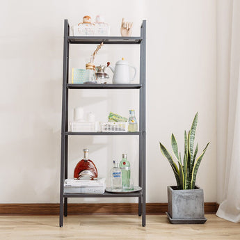 4-Tier Industrial Metal Open Ladder Shelf Living and Home 