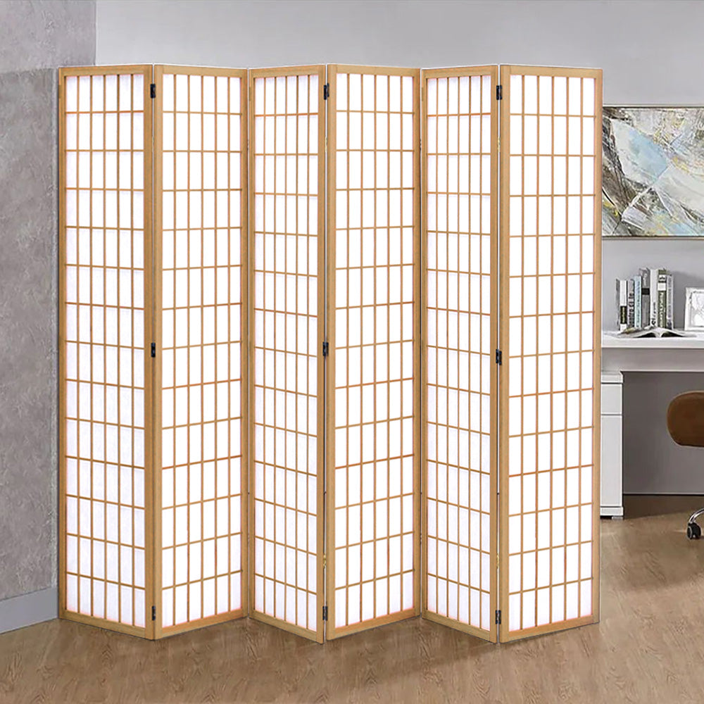 6 Panel Solid Wood Room Divider Folding Screen