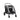 Grey collapsible pet stroller with mesh panels and curved carry handle