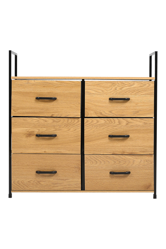 Freestanding Wooden Sideboard Storage Cabinet with 6 Drawers