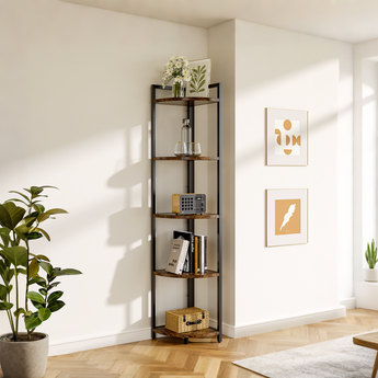 5-Tiers Metal Corner Storage Shelf Display Shelf