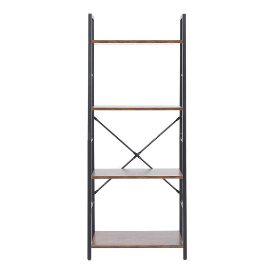Freestanding Metal 4-Tiers Leaning Ladder Storage Shelf