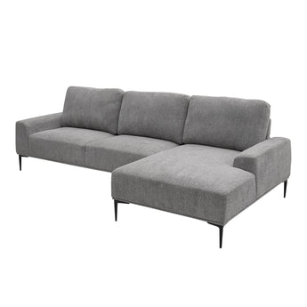 Light Grey Linen Upholstered L-Shaped Corner Sofa