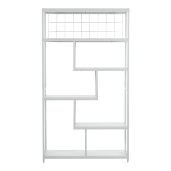 6-Tiered White Open Bookcase Storage Shelf