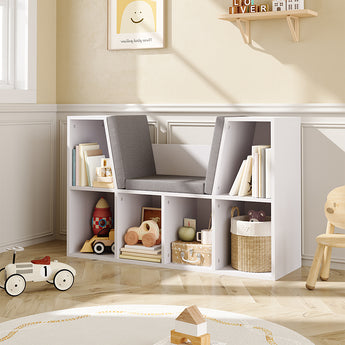 Cozy Kids Bookcase with Reading Seat