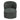 Dark gray upholstered swivel chair, close view of curved back and seat