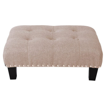 Linen Cotton Beige Footstool Living and Home 