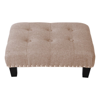 Linen Cotton Beige Footstool