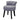Light grey ice velvet upholstered dressing table chair with round seat and dark legs