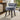Grey ice velvet upholstered dressing table chair with button back and dark wooden legs