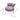 Purple velvet dressing stool chair with curved seat, button-tufted back, and white legs