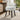 Greyish white ice velvet upholstered dressing table chair with button back and dark legs