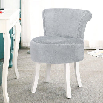Modern Plush Upholstered Dressing Table Chair with White Legs Living and Home 
