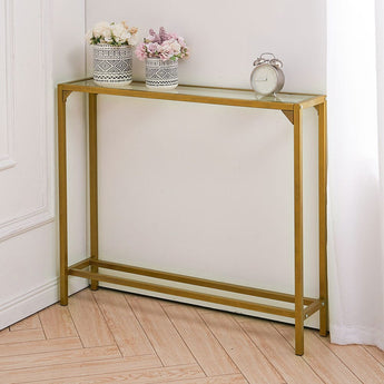 Elegant Glass Side Table with Gold Legs and Suction Cups Living and Home 