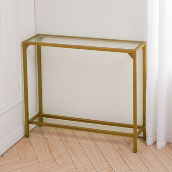 Elegant Glass Side Table with Gold Legs and Suction Cups Living and Home 