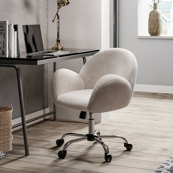 Comfy Plush Height Adjustable Swivel Office Chair