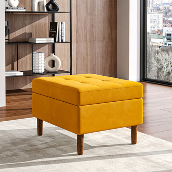 Tufted Velvet Upholstered Ottoman Storage Bench