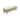 Beige linen bedroom bench with wooden legs, rectangular upholstered seat.