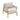 Linen gepolsterter Rattan-Armstuhl mit Sitzkissen, helles Beige