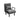 Dark gray upholstered sleeper chair with metal legs, armrests, and pillow headrest