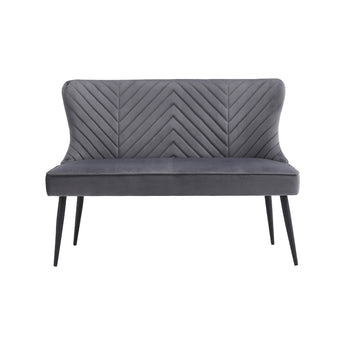 Mini Grey Tufted Velvet Upholstered Dining Bench