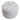 Close-up of light gray round teddy footstool with quilted tuft seams