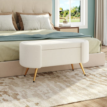 Modern Upholstered Accent Bench with Stainless Steel Legs