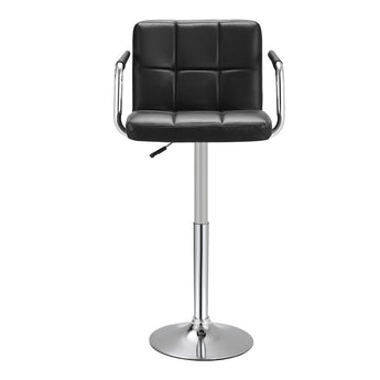 Adjustable Black Bar Stools with Soft Padding and Armrests, Set of Two Living and Home 