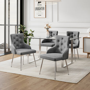 Luxury Upholstered Metal Dining Chair with Cushions