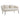 White teddy fabric loveseat with two throw pillows and black metal legs
