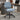 Blue Upholstered Office Chair with Armrests and Rolling Wheels Living and Home 