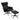 Black PU leather swivel recliner armchair with matching ottoman and footrest