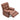 Brown faux leather recliner armchair with tufted back, padded arms, and extended footrest