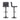 Height-adjustable bar stool pair, dark gray velvet seat with black bases
