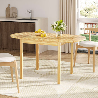 Expandable Oval Wooden Dining Table