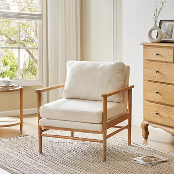 Teddy Bear Fur Wooden Armchair