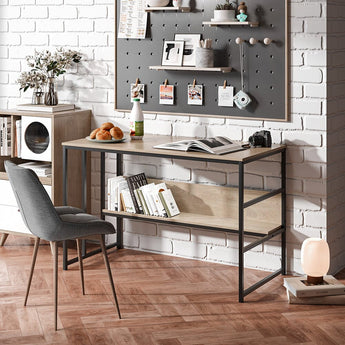 Wooden Office Study Desk with Shelf Living and Home 