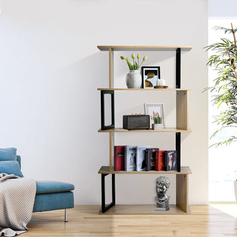 4-Tier Creative Wooden Bookshelf Living and Home 