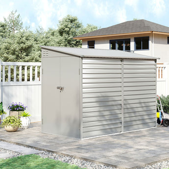 270CM Wide Waterproof Stainless Steel Lockable Garden Tool Storage Shed